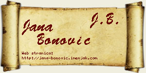 Jana Bonović vizit kartica